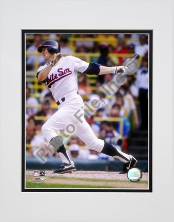 Carlton Fisk "Batting Action" Double Matted 8" x 10" Photograph (Unframed)