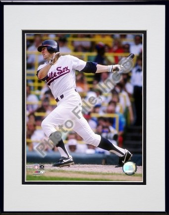 Carlton Fisk "Batting Action" Double Matted 8" x 10" Photograph in Black Anodized Aluminum Frame