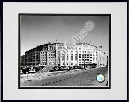 Yankee Stadium "1950 Outside" Double Matted 8" x 10" Photograph in Black Anodized Aluminum Frame