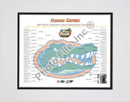 Florida Gators "2007 NCAA Champions Bracket" Double Matted 8" x 10" Photograph (Unframed)