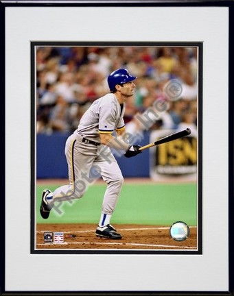 Paul Molitor "Batting Action" Double Matted 8" x 10" Photograph in Black Anodized Aluminum Frame
