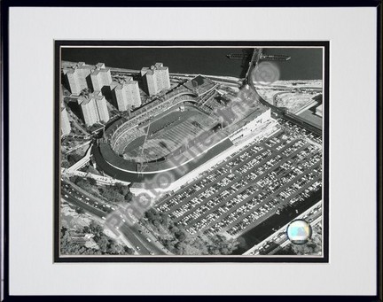 Polo Grounds Aerial View Double Matted 8" x 10" Photograph in Black Anodized Aluminum Frame