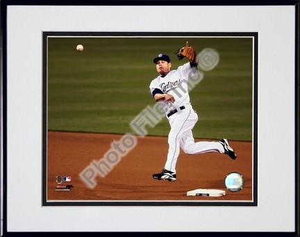 Marcus Giles "2007 Fielding Action" Double Matted 8" x 10" Photograph in Black Anodized Aluminum Fra