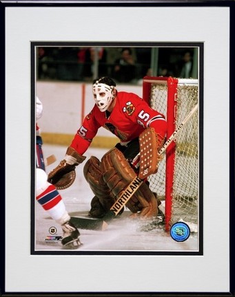 Tony Esposito "Action Red Jersey" Double Matted 8” x 10” Photograph in Black Anodized Aluminum Frame