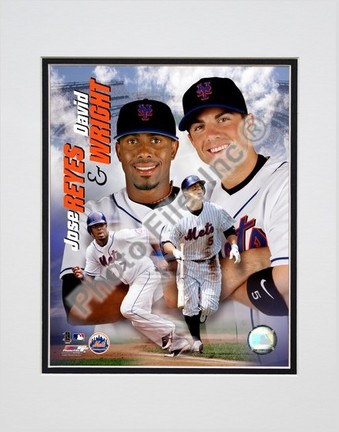 Jose Reyes and Dave Wright "2007 Portait Plus" Double Matted 8" x 10" Photograph (Unframed)