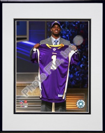 Adrian Peterson "2007 NFL Draft Day" Double Matted 8" x 10" Photograph in Black Anodized Aluminum Fr