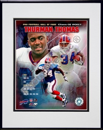 Thurman Thomas "Legends Composite" Double Matted 8" X 10" Photograph in Black Anodized Aluminum Fram