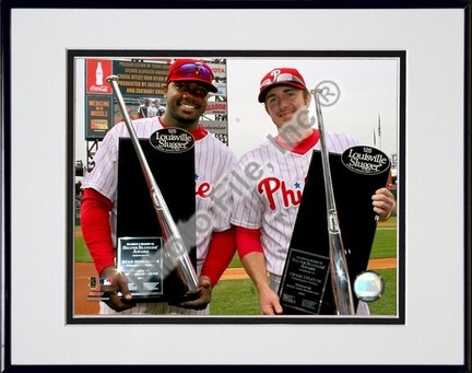Ryan Howard and Chase Utley "2006 Silver Slugger Awards" Double Matted 8" x 10" Photograph in Black 
