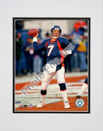 John Elway "Passing Action" Double Matted 8" x 10" Photograph (Unframed)