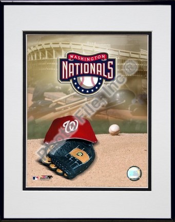 Washington Nationals "2007 Logo" Double Matted 8" x 10" Photograph in Black Anodized Aluminum Frame