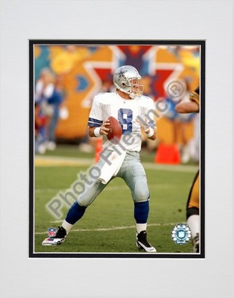 Troy Aikman Action Double Matted 8” x 10” Photograph (Unframed)