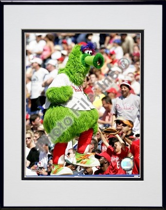 The Philly Phanatic (Mascot) Double Matted 8" X 10" Photograph in Black Anodized Aluminum Frame