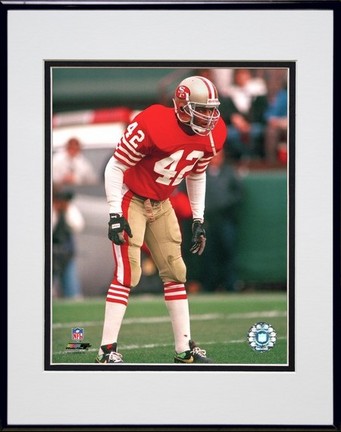 Ronnie Lott "Action" Double Matted 8” x 10” Photograph in Black Anodized Aluminum Frame