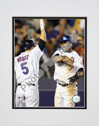 Jose Reyes and David Wright "2007 Celebration Group Shot" Double Matted 8" x 10" Photograph (Unframe