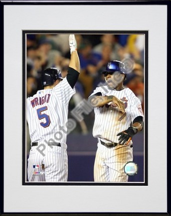 Jose Reyes and David Wright "2007 Celebration Group Shot" Double Matted 8" x 10" Photograph in Black