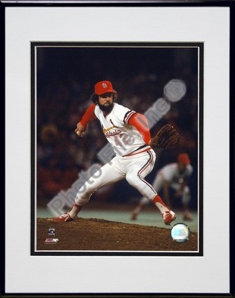 Bruce Sutter St. Louis Carindals" Pitching Action" Double Matted 8" x 10" Photograph in Black Anodiz