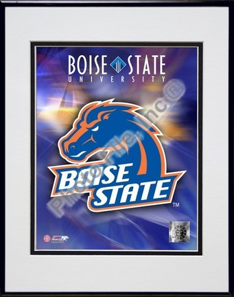 Boise State Broncos "University Logo" Double Matted 8" x 10" Photograph in Black Anodized Aluminum F