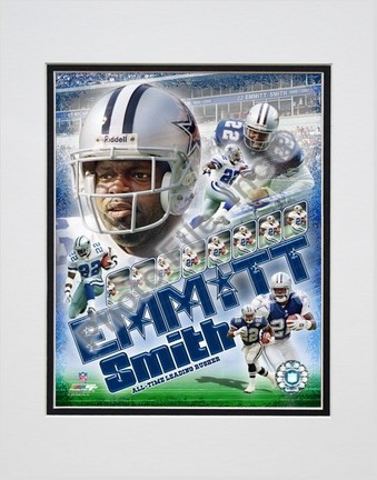 Emmitt Smith "2007 Legends Composite" Double Matted 8" x 10" Photograph (Unframed)