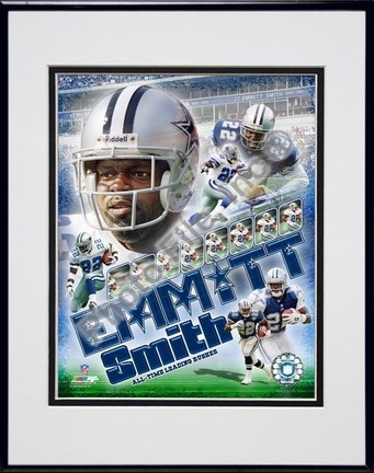 Emmitt Smith "2007 Legends Composite" Double Matted 8" x 10" Photograph in Black Anodized Aluminum F