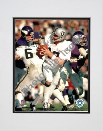 Ken Stabler - Dropping Back, Action Double Matted 8” x 10” Photograph (Unframed)