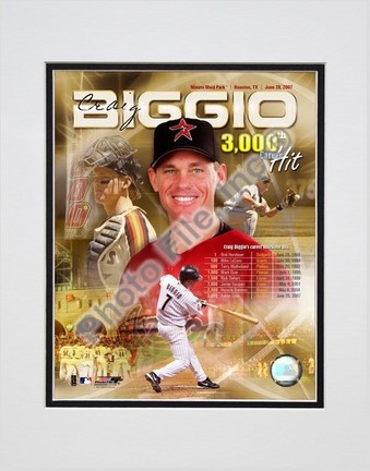 Craig Biggio "3000th Hit / Portrait Plus" Double Matted 8” x 10” Photograph (Unframed)