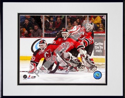 Martin Brodeur "2007 Multi Exposure" Double Matted 8" x 10" Photograph in Black Anodized Aluminum Fr