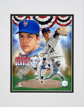 Tom Seaver "Legends Compostie; NY Mets" Double Matted 8” x 10” Photograph (Unframed)