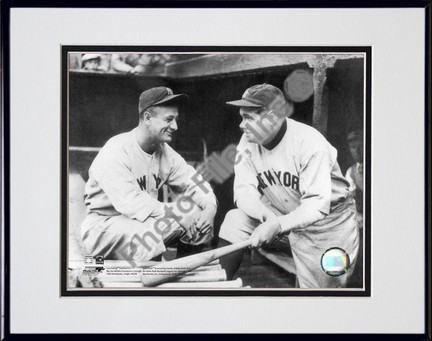 Lou Gehrig and Babe Ruth "Posed" Double Matted 8” x 10” Photograph in Black Anodized Aluminum Frame