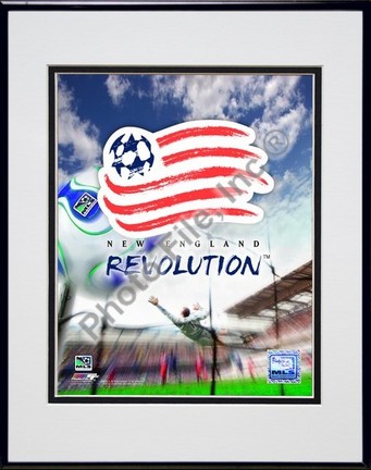 New England Revolution "2007 Team Logo " Double Matted 8" x 10" Photograph in Black Anodized Aluminu