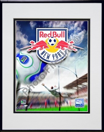 New York Red Bulls "2007 Team Logo" Double Matted 8" x 10" Photograph in Black Anodized Aluminum Fra