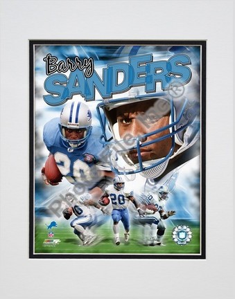Barry Sanders "Legends Composite" Double Matted 8" x 10" Photograph (Unframed)