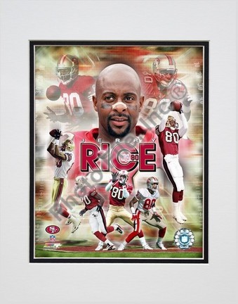 Jerry Rice "Legends Composite" Double Matted 8" x 10" Photograph (Unframed)