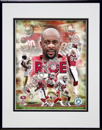 Jerry Rice "Legends Composite" Double Matted 8" x 10" Photograph in Black Anodized Aluminum Frame