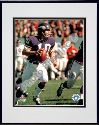 Fran Tarkenton Action Double Matted 8” x 10” Photograph in Black Anodized Aluminum Frame