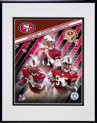 San Francisco 49ers 2007 "Big 3" Double Matted 8â€ x 10â€ Photograph in Black Anodized Aluminum Frame