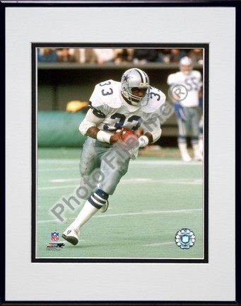 Tony Dorsett "Running Action" Double Matted 8" x 10" Photograph In Black Anodized Aluminum Frame