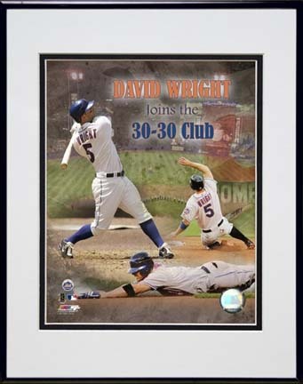 David Wright "30/30 2007" Double Matted 8” x 10” Photograph in Black Anodized Aluminum Frame