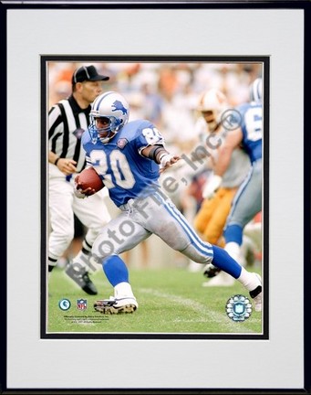 Barry Sanders 1994 "Action" Double Matted 8” x 10” Photograph in Black Anodized Aluminum Frame