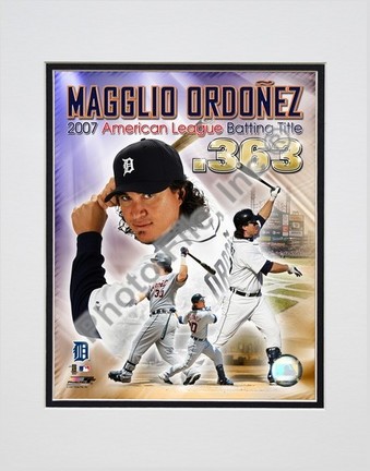 Magglio Ordonez "2007 American League Batting Title Portrait Plus" Double Matted 8" x 10" Photograph