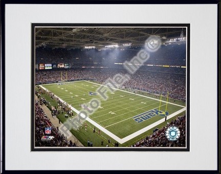 Edward Jones Dome (Rams) 2007 Double Matted 8" x 10" Photograph In Black Anodized Aluminum Frame