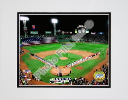 Fenway Park First Game of  2007 World Series National Anthem Double Matted 8" x 10" Photograph (Unframed)