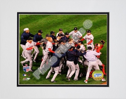 Boston Red Sox "2007 Win World Series Celebration Game 4" Double Matted 8" x 10" Photograph (Unframe