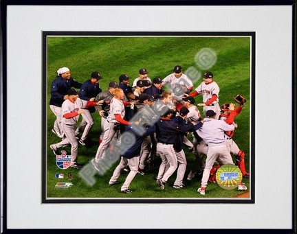 Boston Red Sox "2007 Win World Series Celebration Game 4" Double Matted 8" x 10" Photograph in Black