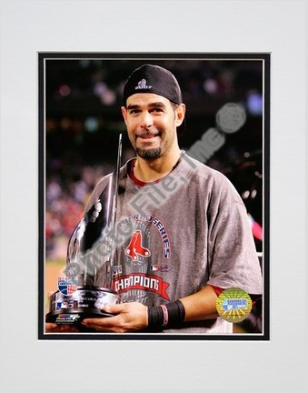 Mike Lowell "2007 World Series MVP Trophy" Double Matted 8" x 10" Photograph (Unframed)