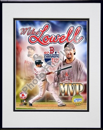 Mike Lowell "2007 World Series MVP Potrait Plus" Double Matted 8" x 10" Photograph in Black Anodized