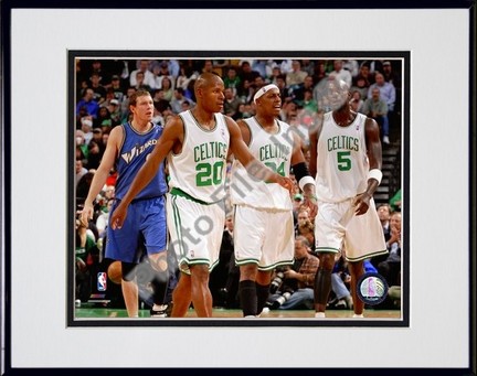Ray Allen, Paul Pierce and Kevin Garnett "2007 Group Shot" Double Matted 8" x 10" Photograph in Blac
