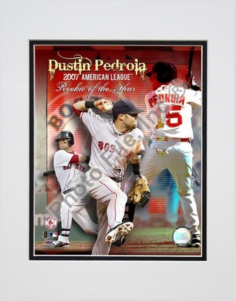 Dustin Pedroia "2007 American League Rookie of the Year" Double Matted 8" x 10" Photograph (Unframed