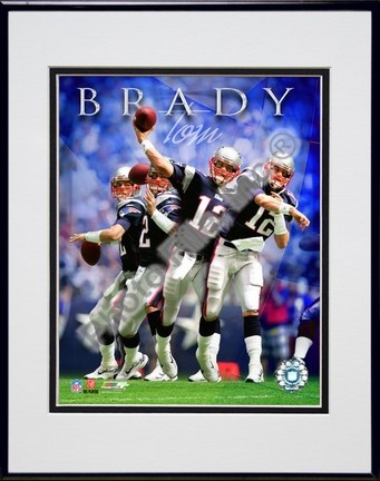 Tom Brady "2007 Multi-Exposure" Double Matted 8" x 10" Photograph in Black Anodized Aluminum Frame