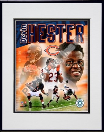 Devin Hester "2007 Portrait Plus" Double Matted 8" x 10" Photograph in Black Anodized Aluminum Frame