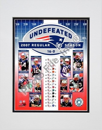 New England Patriots "2007 Undefeated Regular Season 16-0 Composite" Double Matted 8" x 10" Photogra
